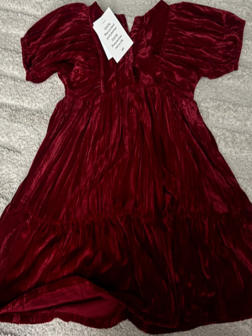 H&M Girls 4T Red/Burgundy Velvet Dress